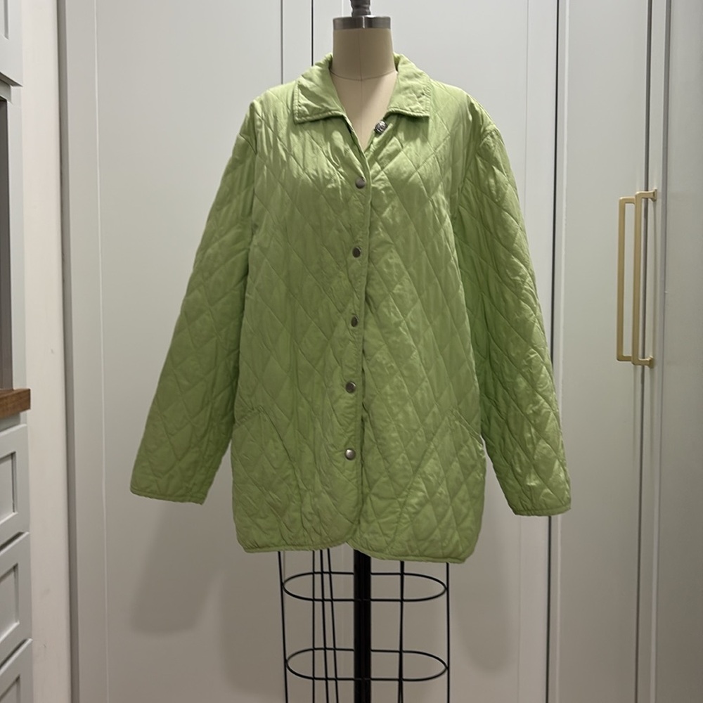 Quilted Silk Green Jacket